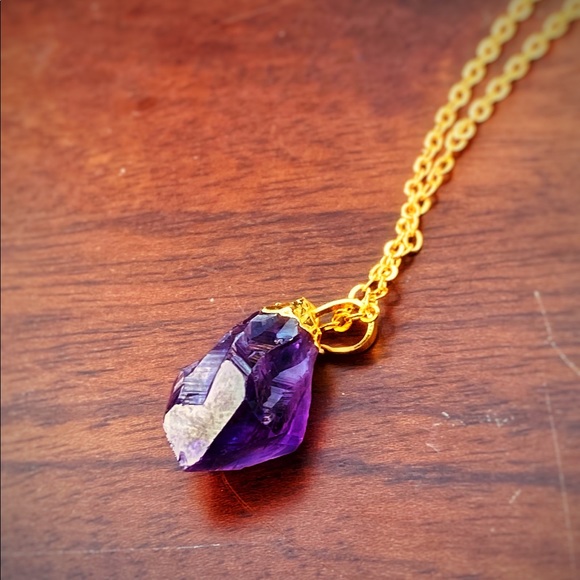 18K Amethyst Nugget Necklace - Picture 3 of 4
